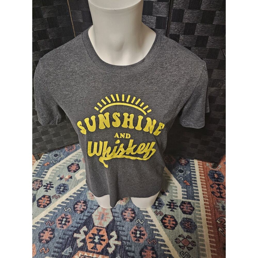 Sunshine And Whiskey Graphic Funny Letters Short Sleeve T-Shirt - Unisex J7015